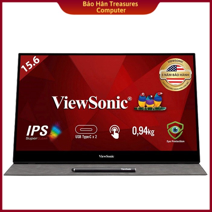 [Trả góp 0%]Màn Hình Di Dộng Cảm Ứng Viewsonic TD1655 15.6 inch/ Full HD (1920x1080) IPS/ USB 3.1/ Type-C kép/ Mini HDMI - Hàng Chính Hãn