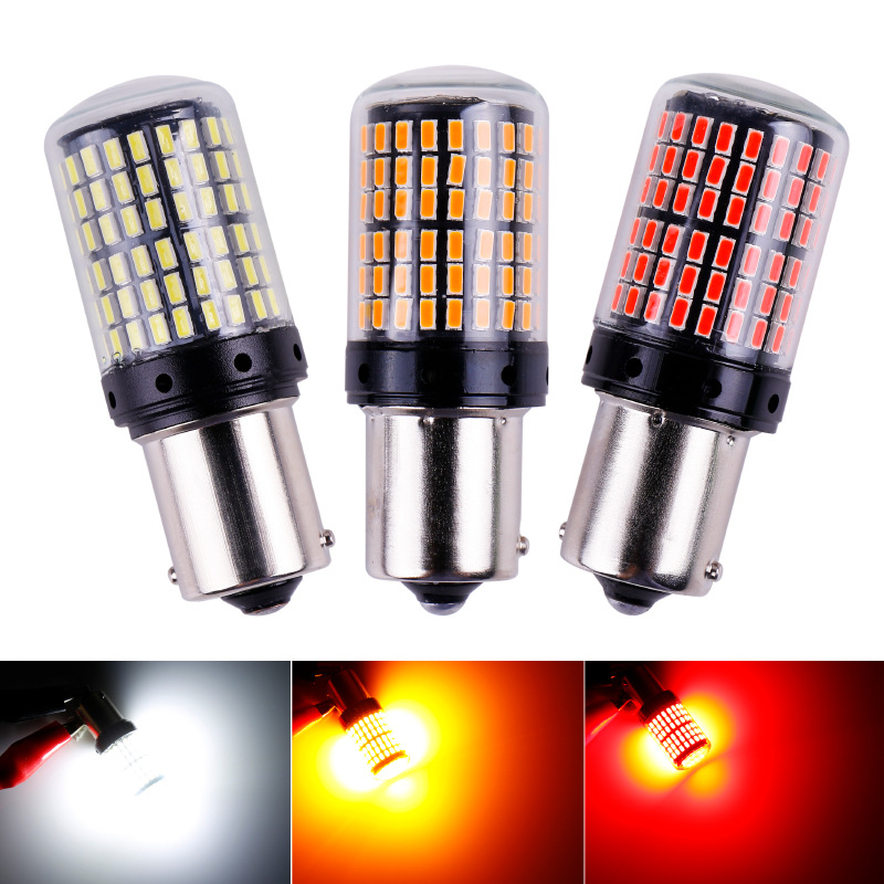 Bóng Đèn 144 LED Chân 1156 T20 7440 7443 1157 - Có Canbus Không Lỗi - Làm Đèn Xi Nhanh, Đèn Phanh, Đèn Hậu, Đèn Lùi cho xe ô tô