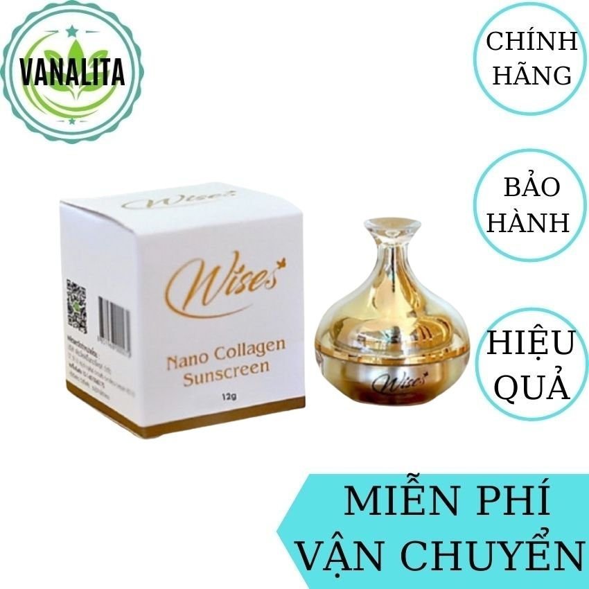 Kem Chống Nắng Che Khuyết Điểm Wise Nano Collagen Thái Lan VANALITA giúp nâng tông da, làm kem nền, da trắng sáng, kiềm dầu, che khuyết điểm-12g