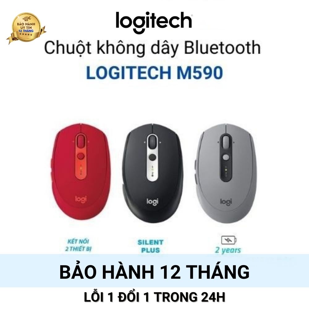 Chuột Logitech M590 Silent không dây Màu đen Black Hàng Chính Hãng Bảo