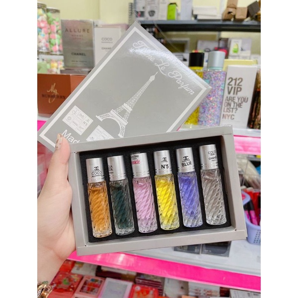 Set 6 chai nước Hoa Pháp mini nam nữ ( Dạng Lăn )