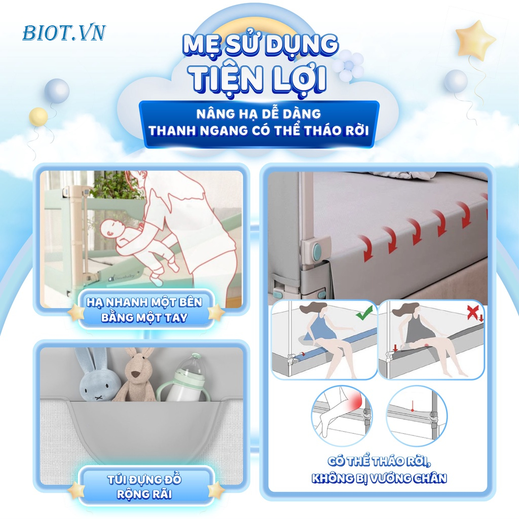 Thanh Chắn Giường Cho Bé N1s ,Umoo Chắc Chắn
