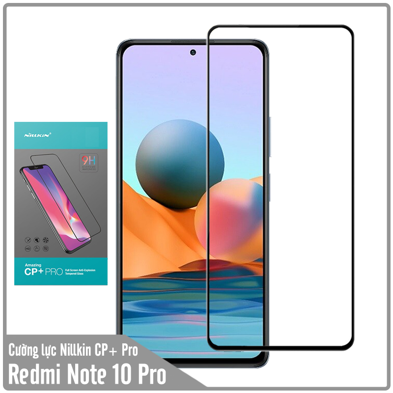 Kính cường lực Nillkin CP+ PRO cho Xiaomi Redmi Note 10 Pro - FULL viền đen - Hàng nhập khẩu