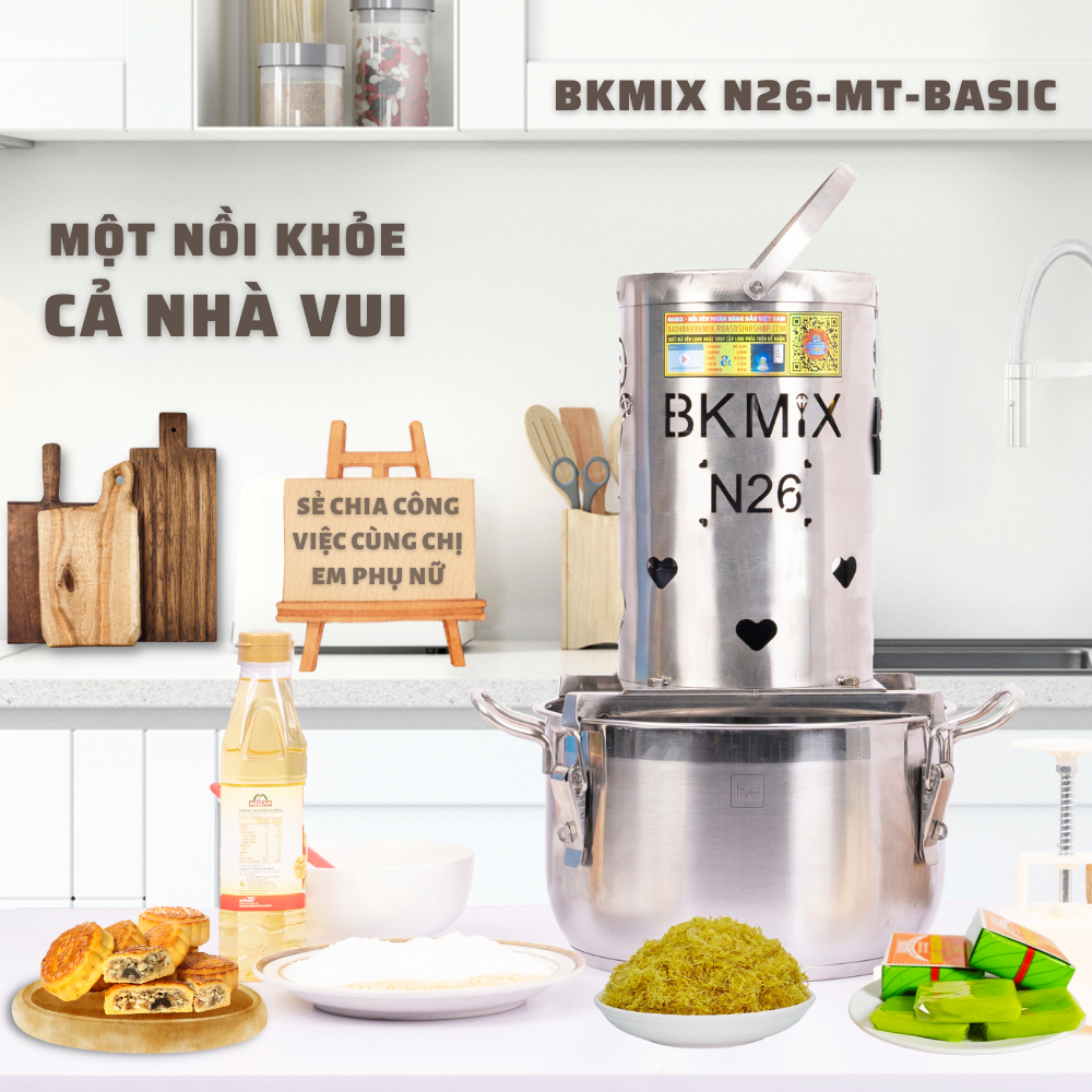 Nồi sên nhân BKMIX 0.8KG N26-MT-BASIC (một tốc)