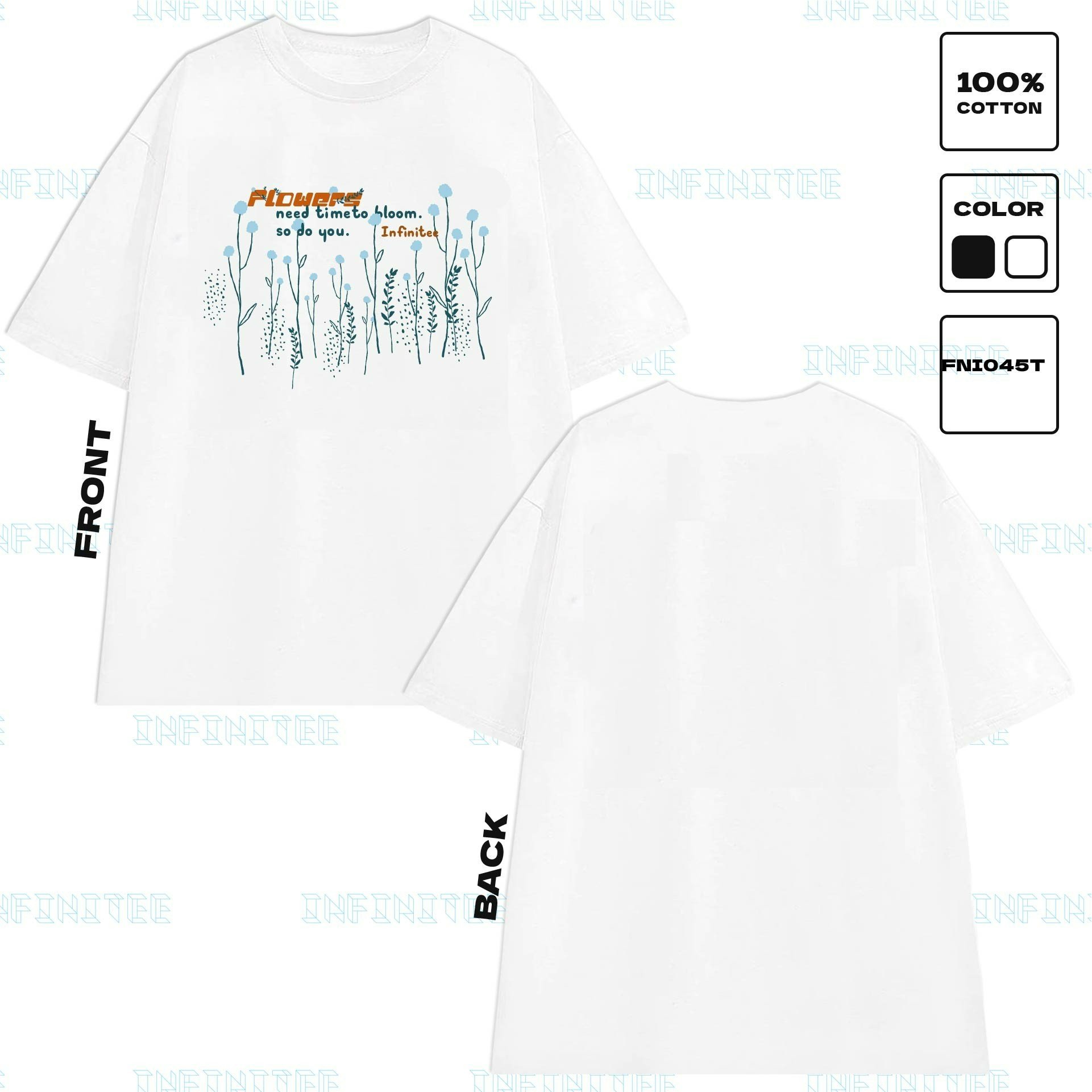 Áo thun infinitee fni045t, thun 100% cotton - form rộng unisex.