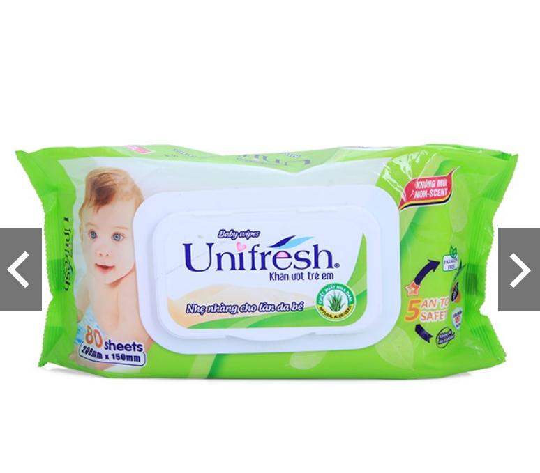 Khăn Ướt Unifresh Aloevera 80M (80 Miếng)