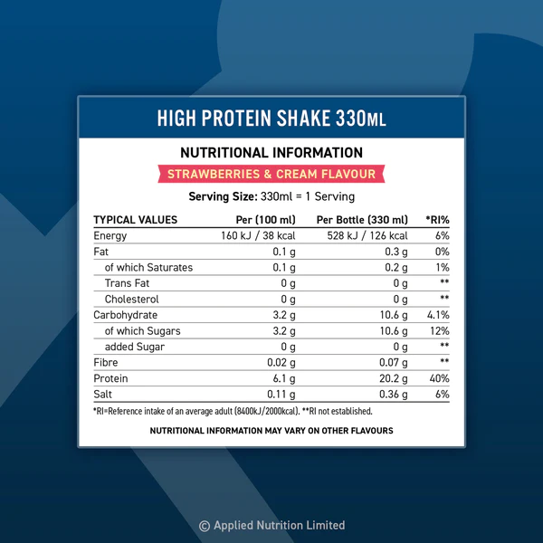 Sữa protein Applied Nutrition High Protein Shake 330ml chính hãng