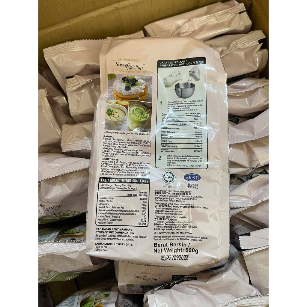 Bột Whipping Cream Malaysia 500g (Bột Sữa Béo)