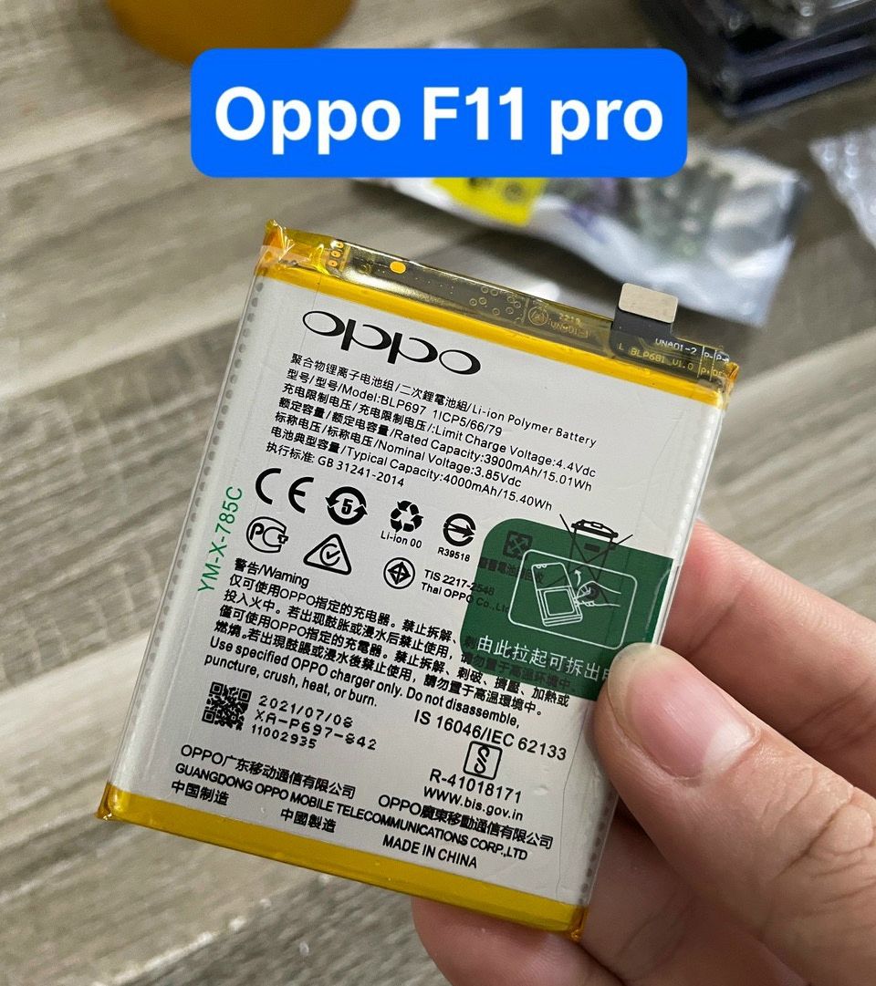 Pin blp697 dùng oppo f11 pro zin, dung lượng chuẩn