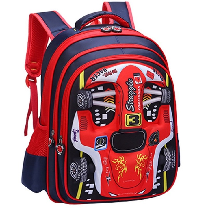 Balo học sinh hình ô tô 3D size 42 cm