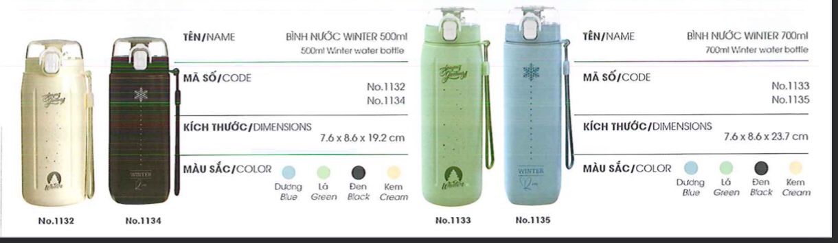 Bình nước duy tân matsu Winter thể thao 700ml