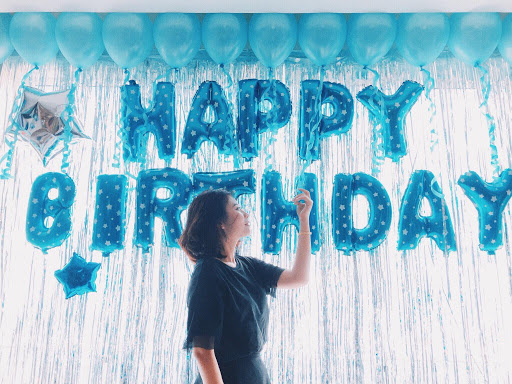 Sỉ bộ bóng happy birthday màu xanh chấm bi ( Giá Đẹp)