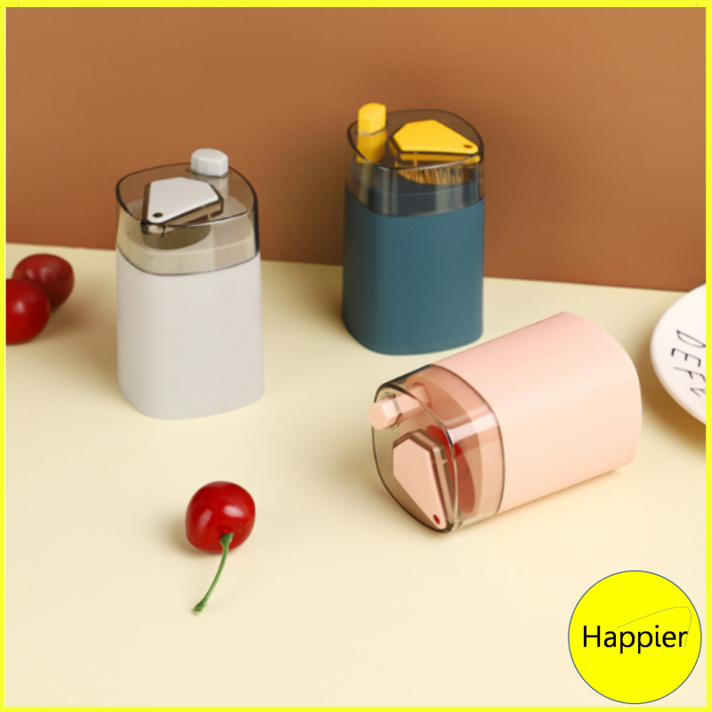 [HCM]Hủ Đựng Tăm Nút Nhấn Tự Động - Happier