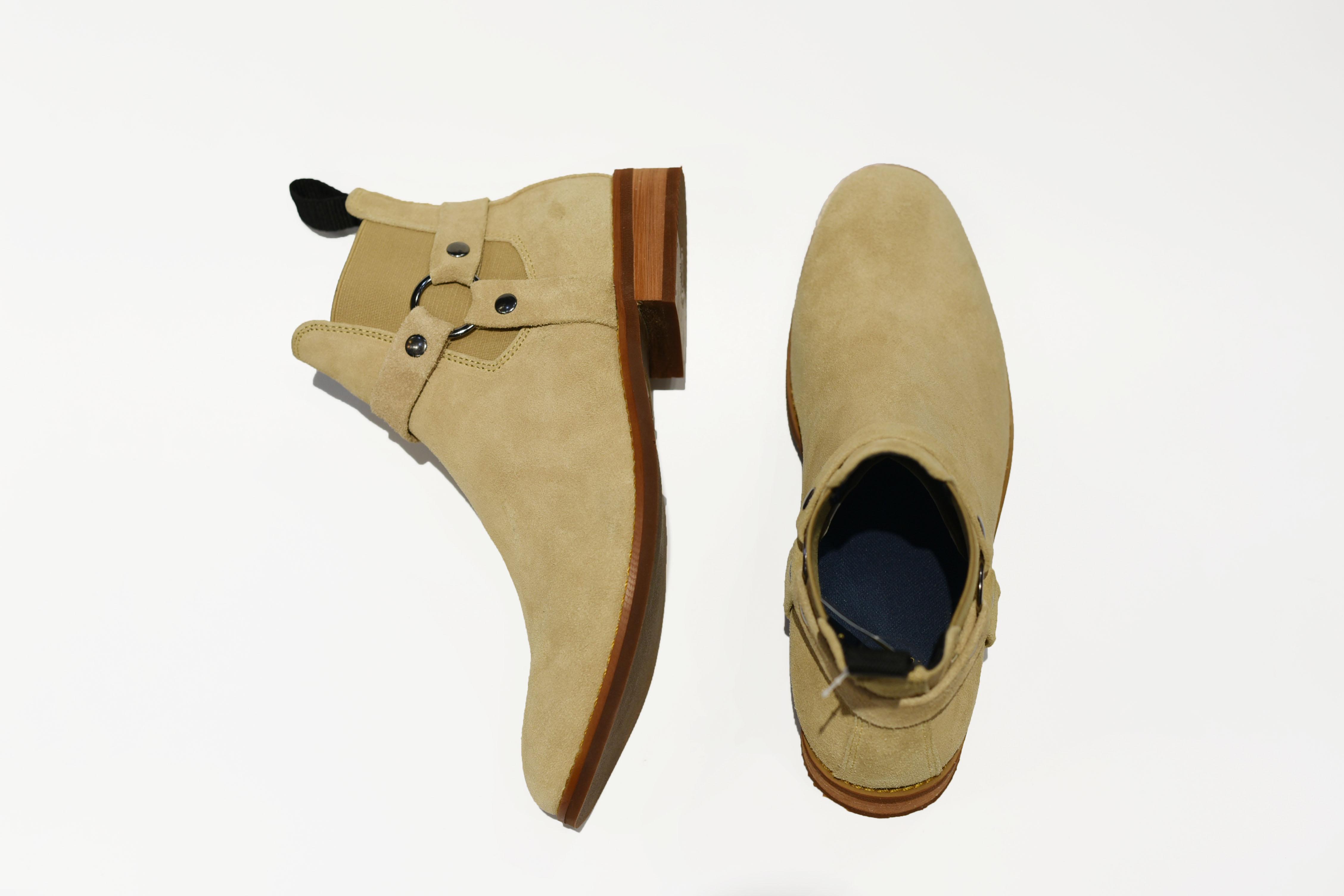 [TATHANIUM Footwear] Giày Chelsea Harness boot màu bò lợt da lộn