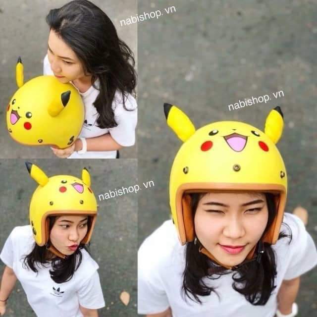 Mũ Bảo Hiểm 3/4 DOREMON - PIKACHU Người Lớn