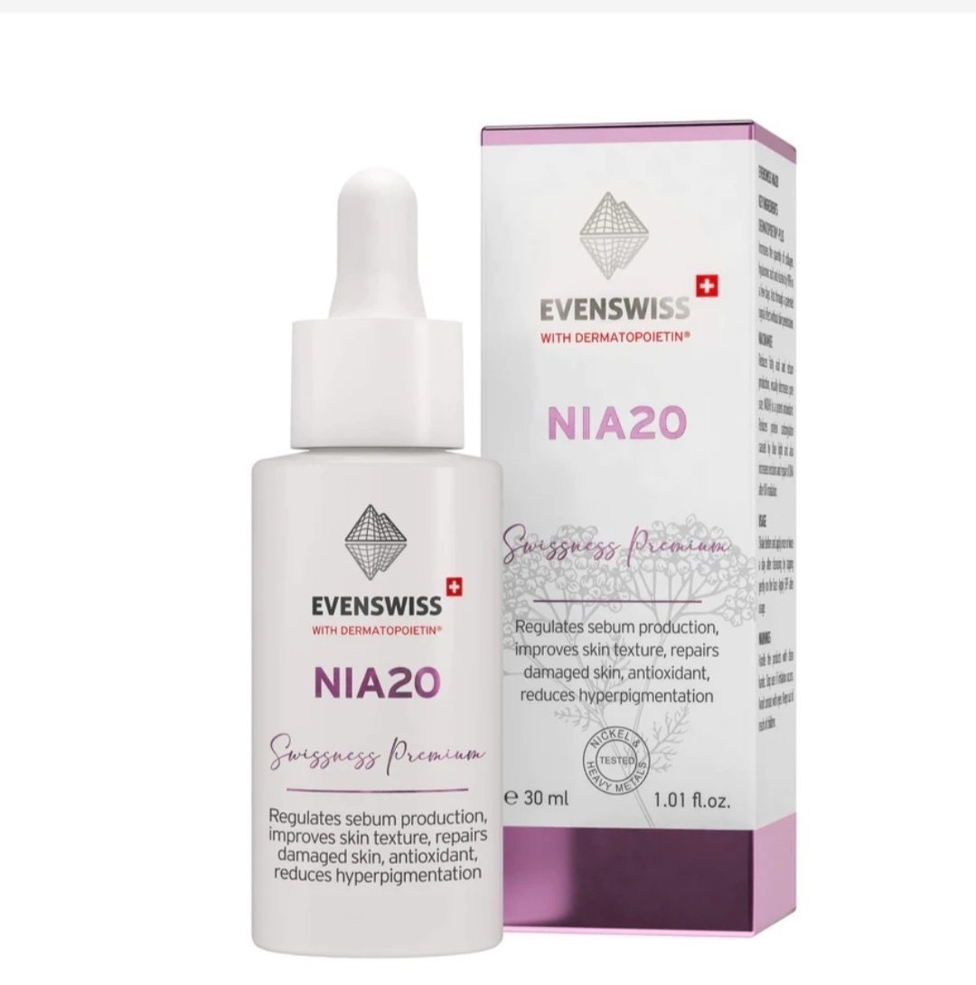 Serum sáng da se lỗ chân lông Nia 20 Evenswiss 30ml