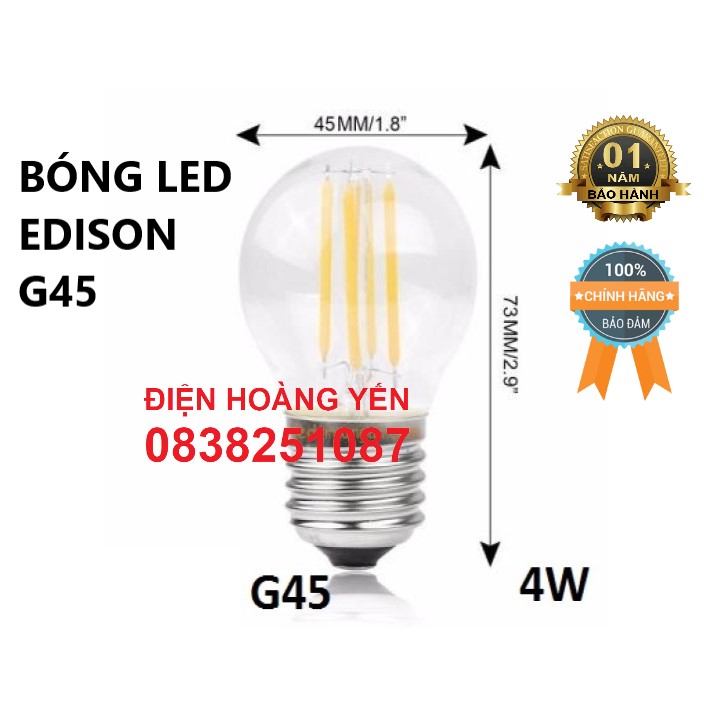 bóng đèn led EDISON ST64 4w ánh sáng vàng
