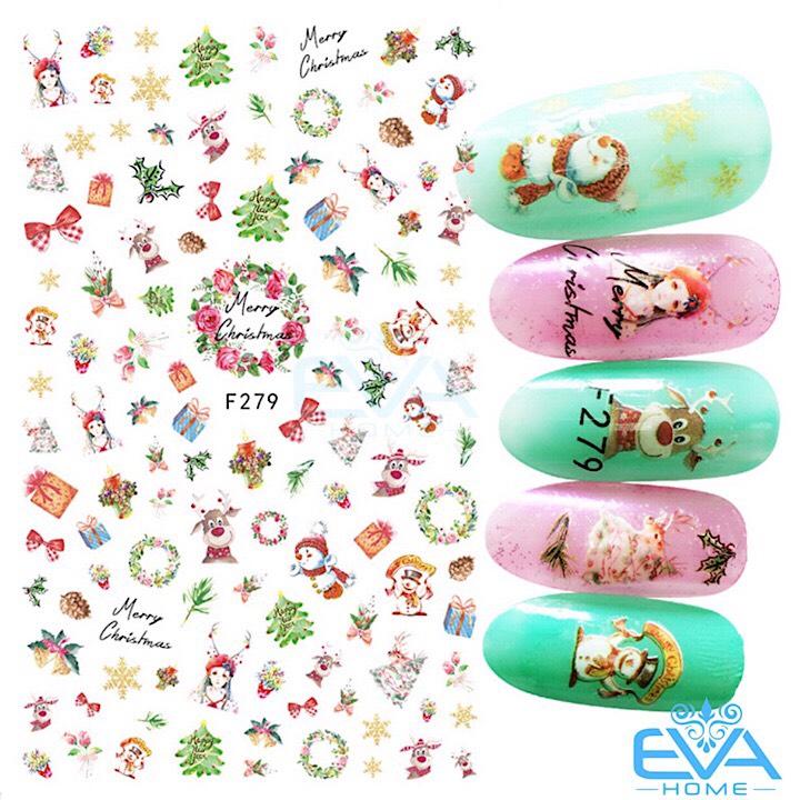 [HCM]Miếng Dán Móng Tay 3D Nail Sticker Tráng Trí Noel Giáng Sinh F279