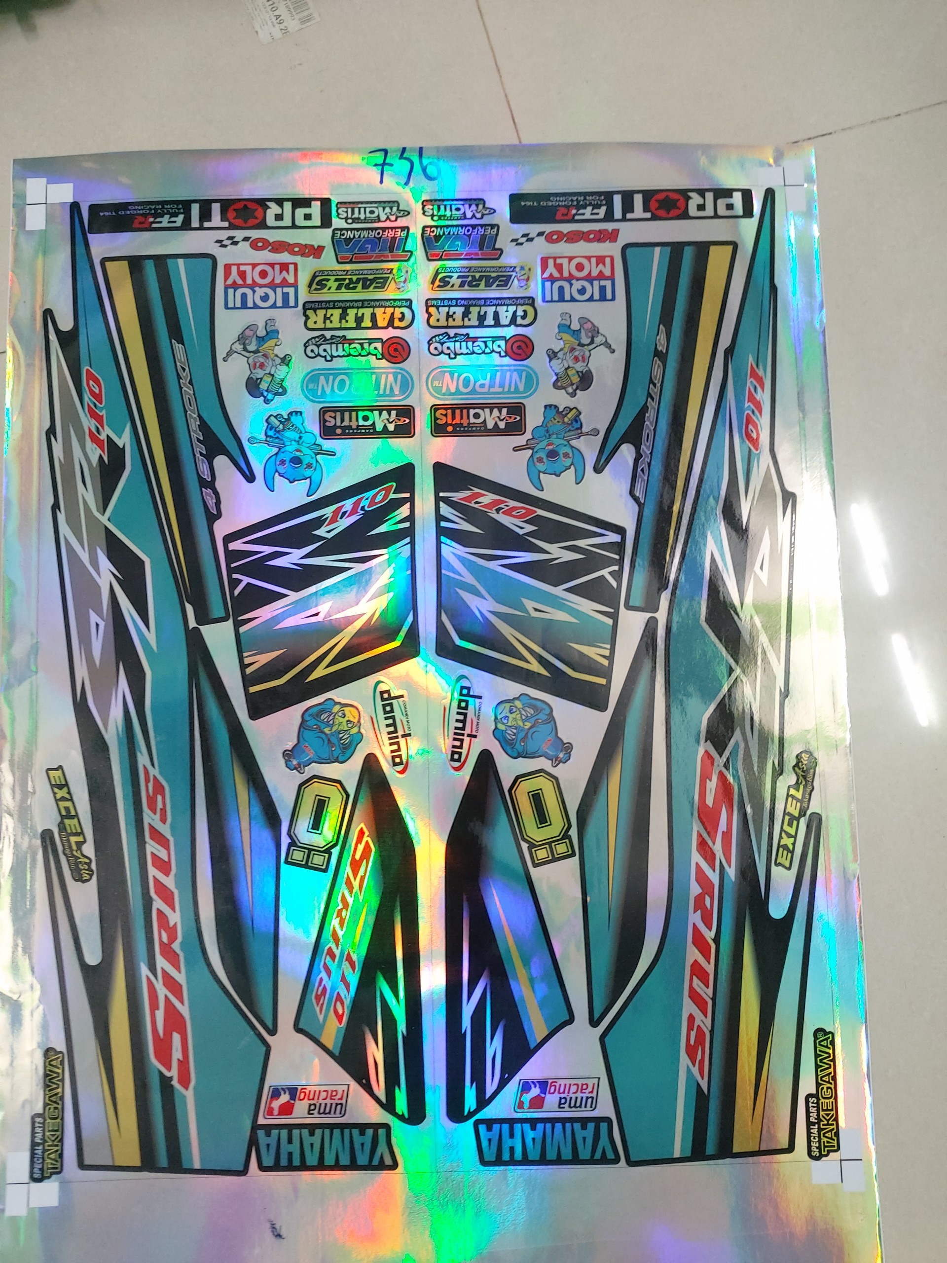 Tem xe sirius SR crom titan 7 màu