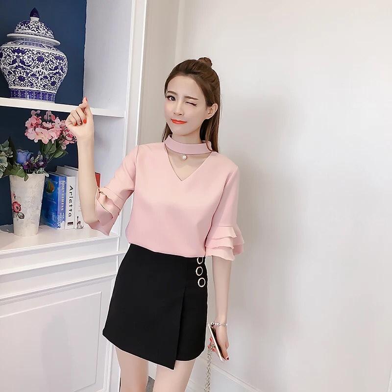 Áo von tay lỡ phối kiểu vòng cổ cực hot TTS0215
