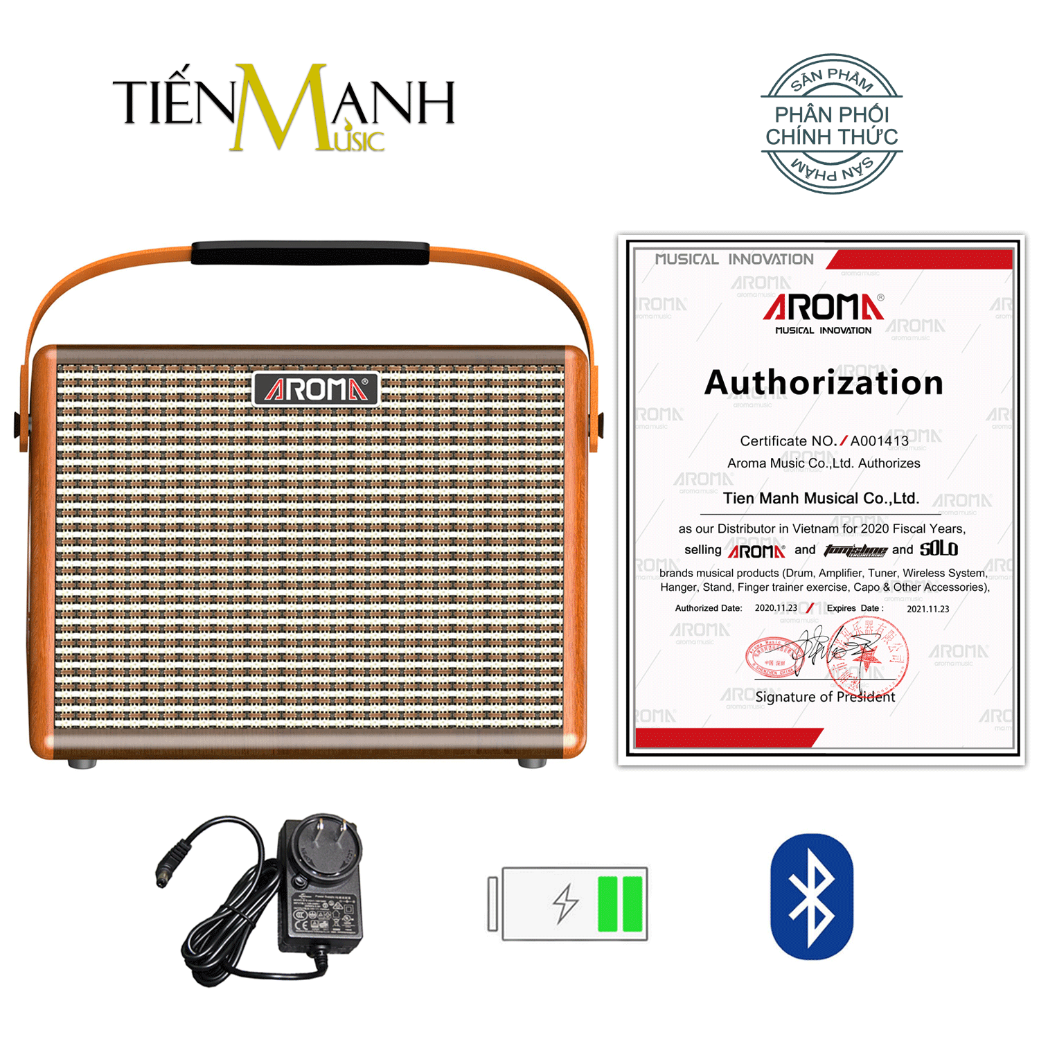Bluetooth, Pin sạc Amply Aroma AG-26A - Loa Ampli Guitar AG26A Amplifier