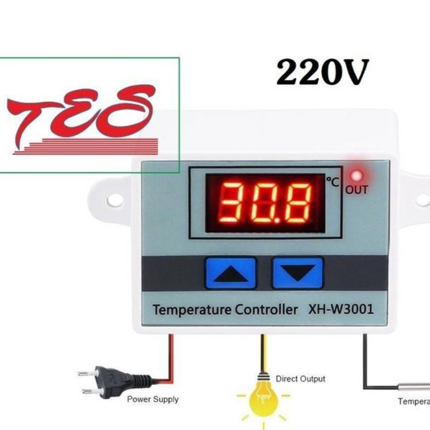 Bộ điều khiển nhiệt độ tự động XH-W3001 10A/220V,mạch điều khiển nhiệt độ,cảm biến nhiệt độ,thiết bị điều khiển nhiệt độ, lò ấp trứng, đầu dò nhiệt độ