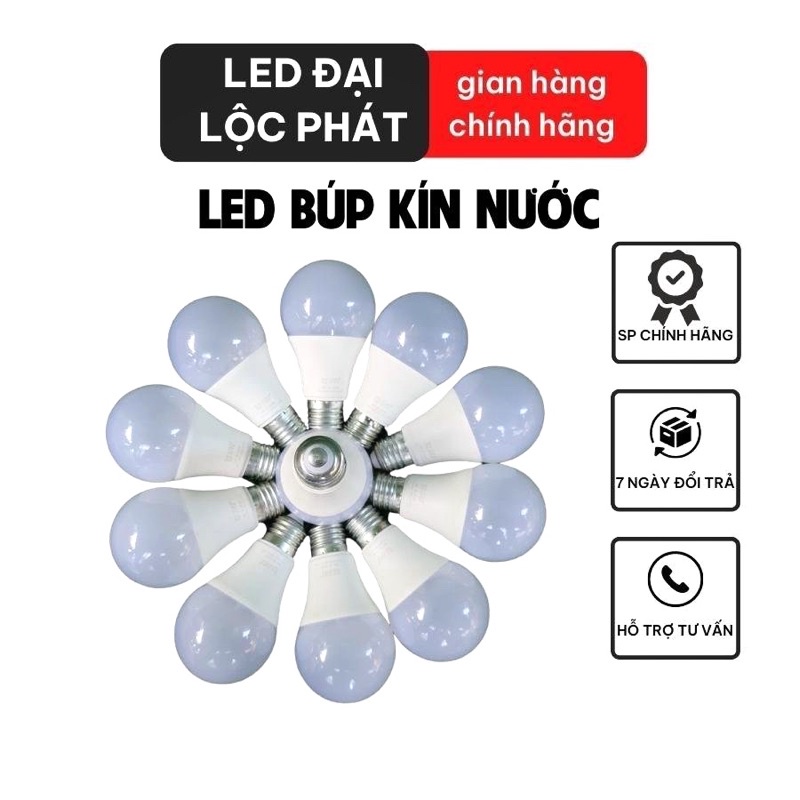 Bóng led búp tròn 3w, 5w, 7w, 9w, 12w kín nước trang trí ngoài trời ánh sáng trắng, vàng