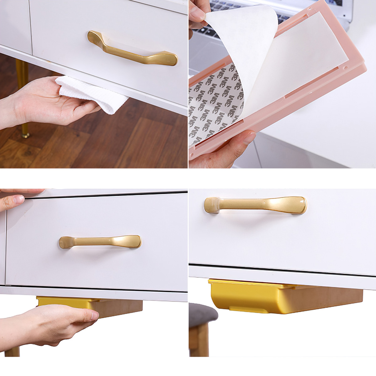 Ngăn kéo đa năng dán dưới mặt bàn gầm tủ, Có keo 3M - BEAU4