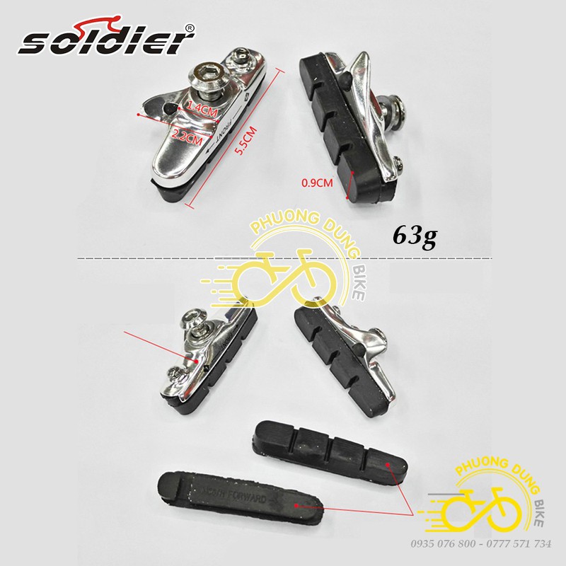 Gôm phanh xe đạp Road SOLDIER - 1 Vỉ