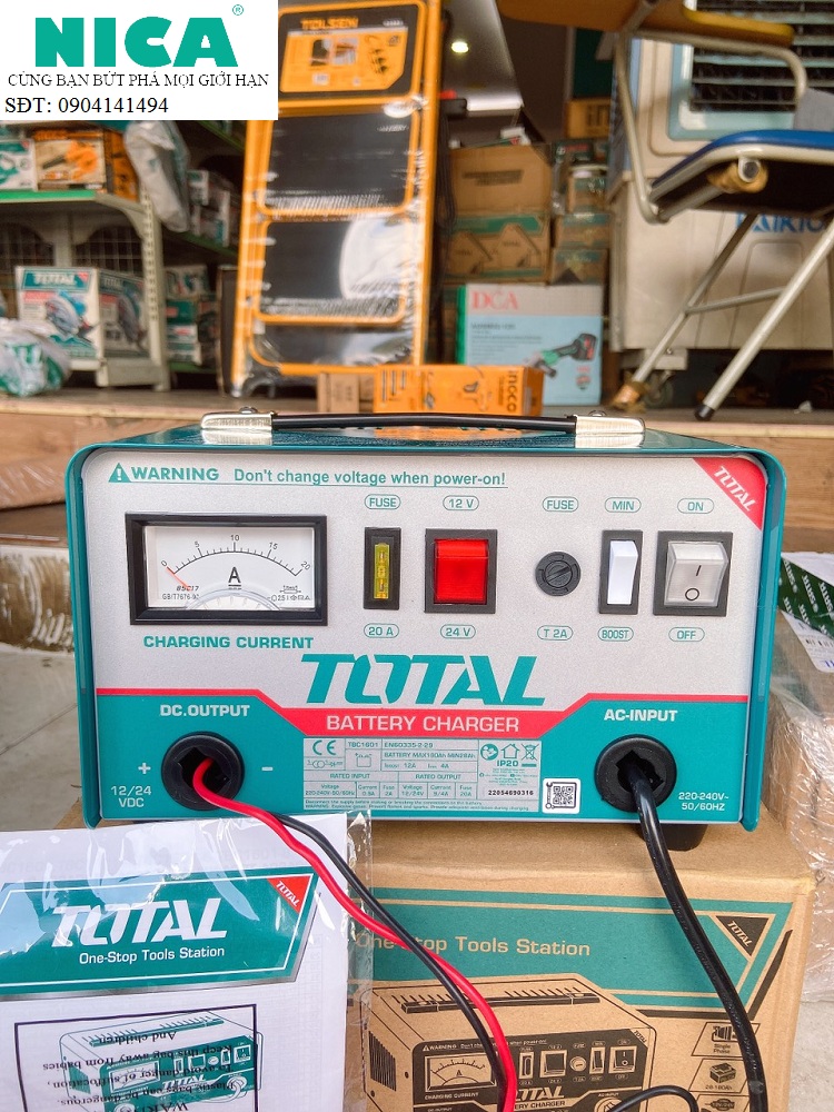 12A MÁY SẠC BÌNH ĐIỆN ẮC QUI TOTAL TBC1601