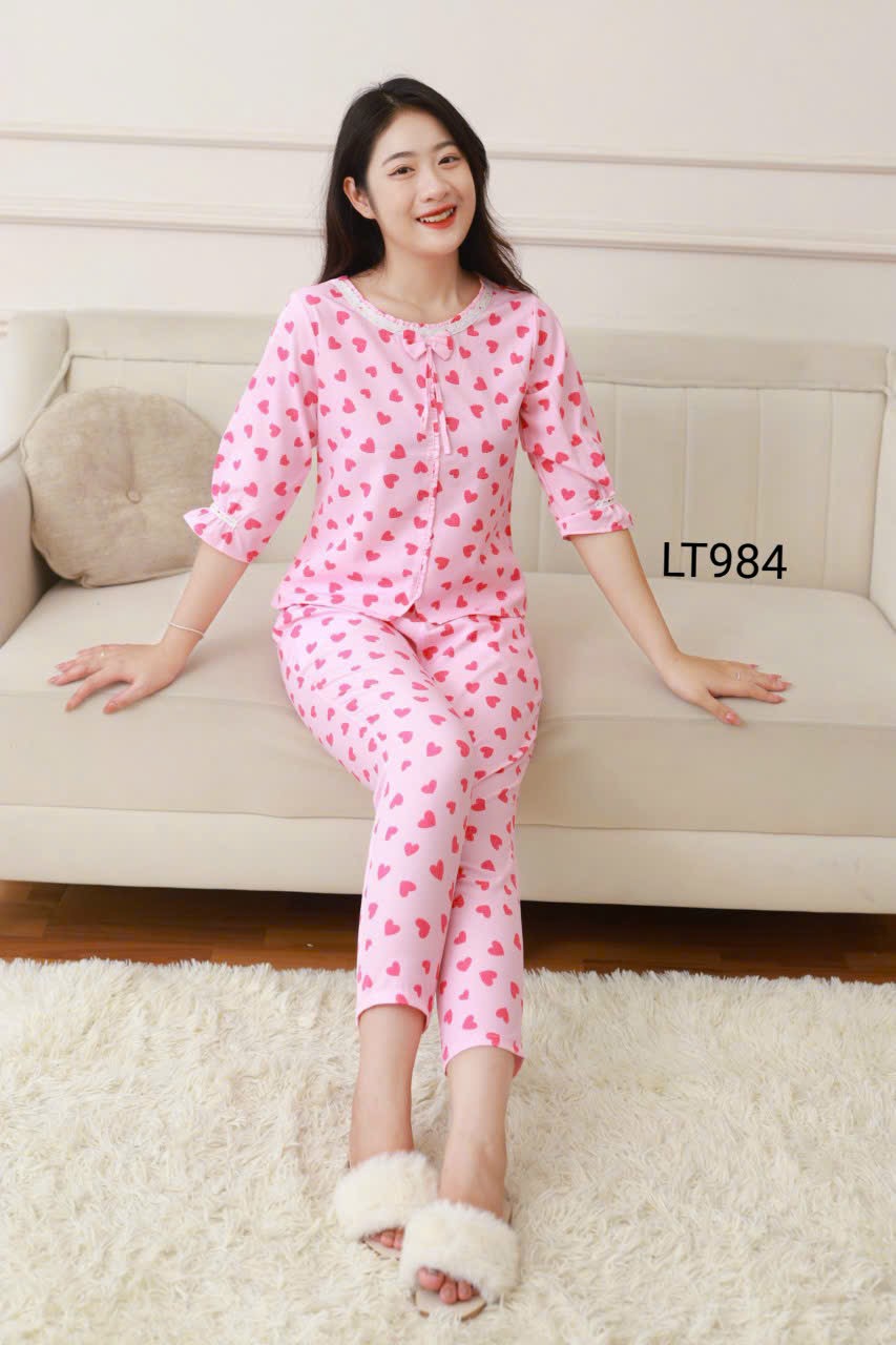 Quần áo mặc nhà, Đồ bộ nữ quần dài chất lụa xinh