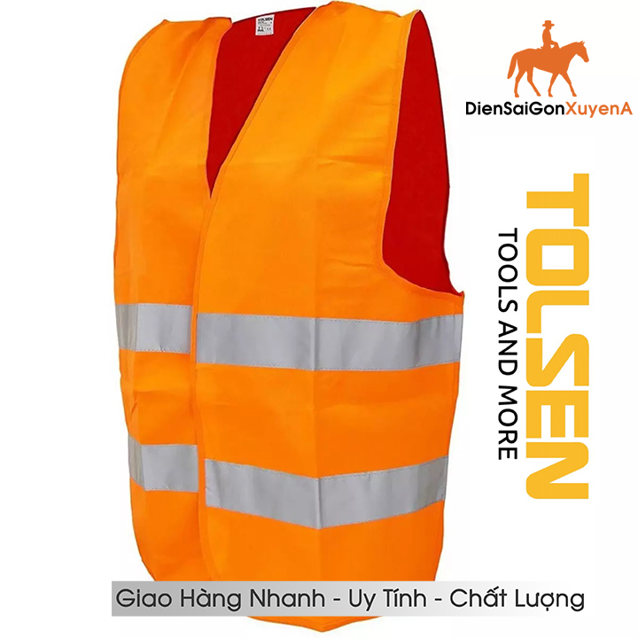 Áo Ghile - Áo Bảo Hộ Lao Động Phản Quang Không Tay XXL TOLSEN - Điện Sài Gòn Xuyên Á
