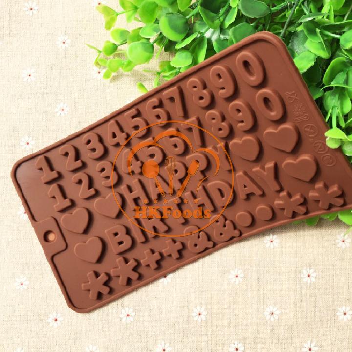 Khuôn silicon con số và chữ HAPPY BIRTHDAY