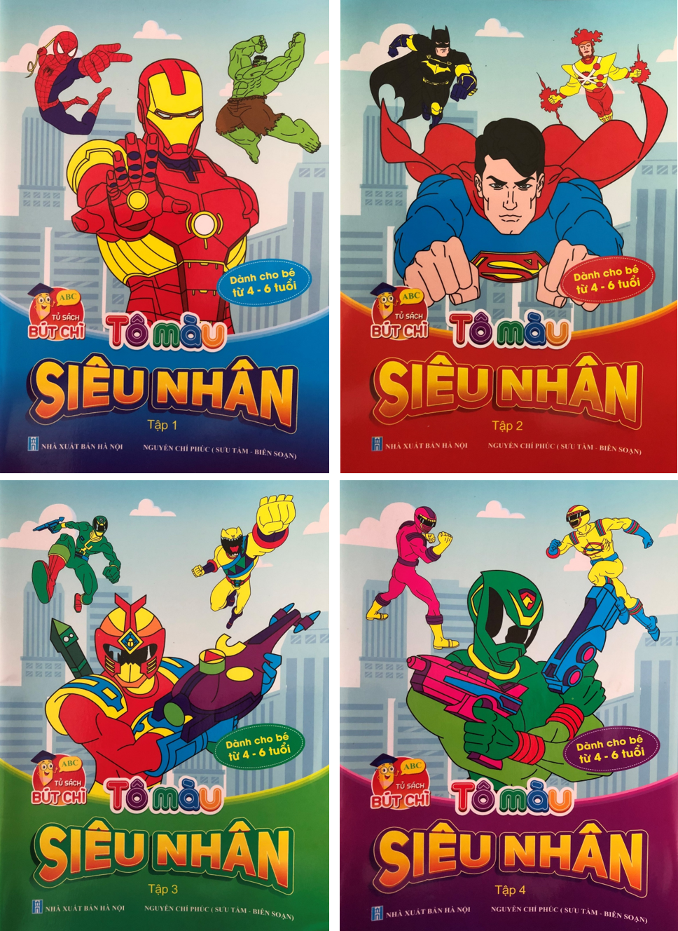 Tô Màu Siêu Nhân Tập 1,2,3,4 - Bộ 4 Cuốn