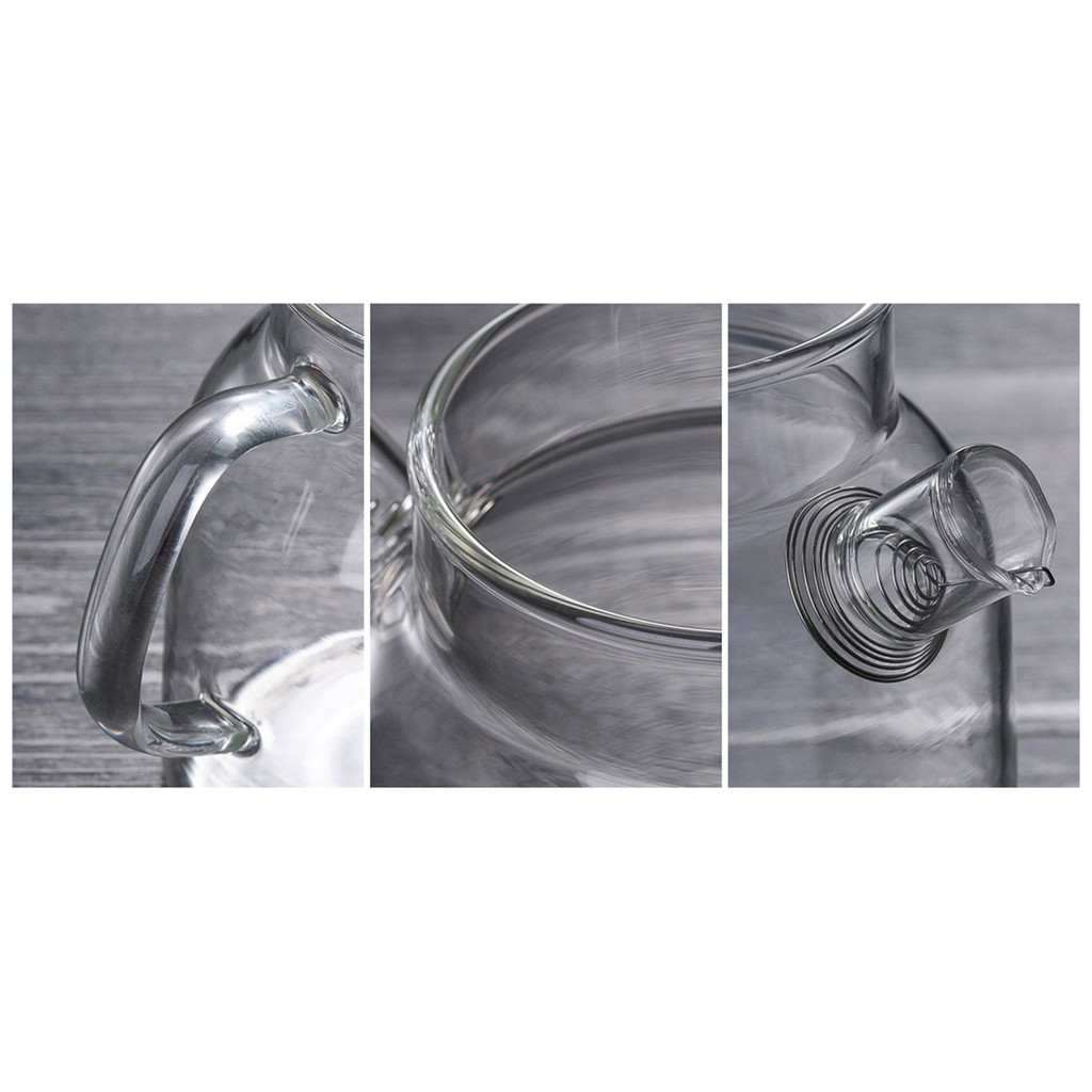 Bình đựng trà thủy tinh nhỏ gọn 700ml nắp gỗ