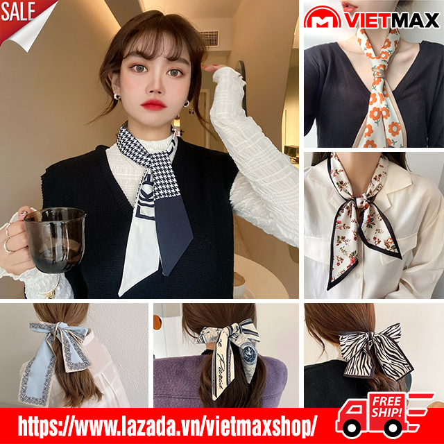 🎁 Khăn Quàng Cổ , Buộc Tóc Lụa Dáng Ruy Băng Dài 100x8 cm Ulzzang Hàn Quốc