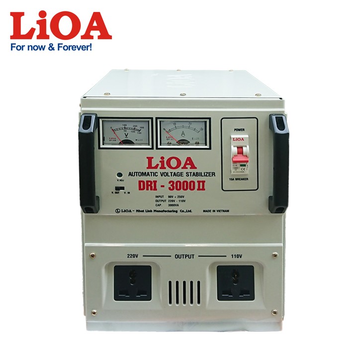 Ổn áp lioa dri 3000ii 3kva - biến thế 220v xuống 110v lioa dải điện 90v-250v
