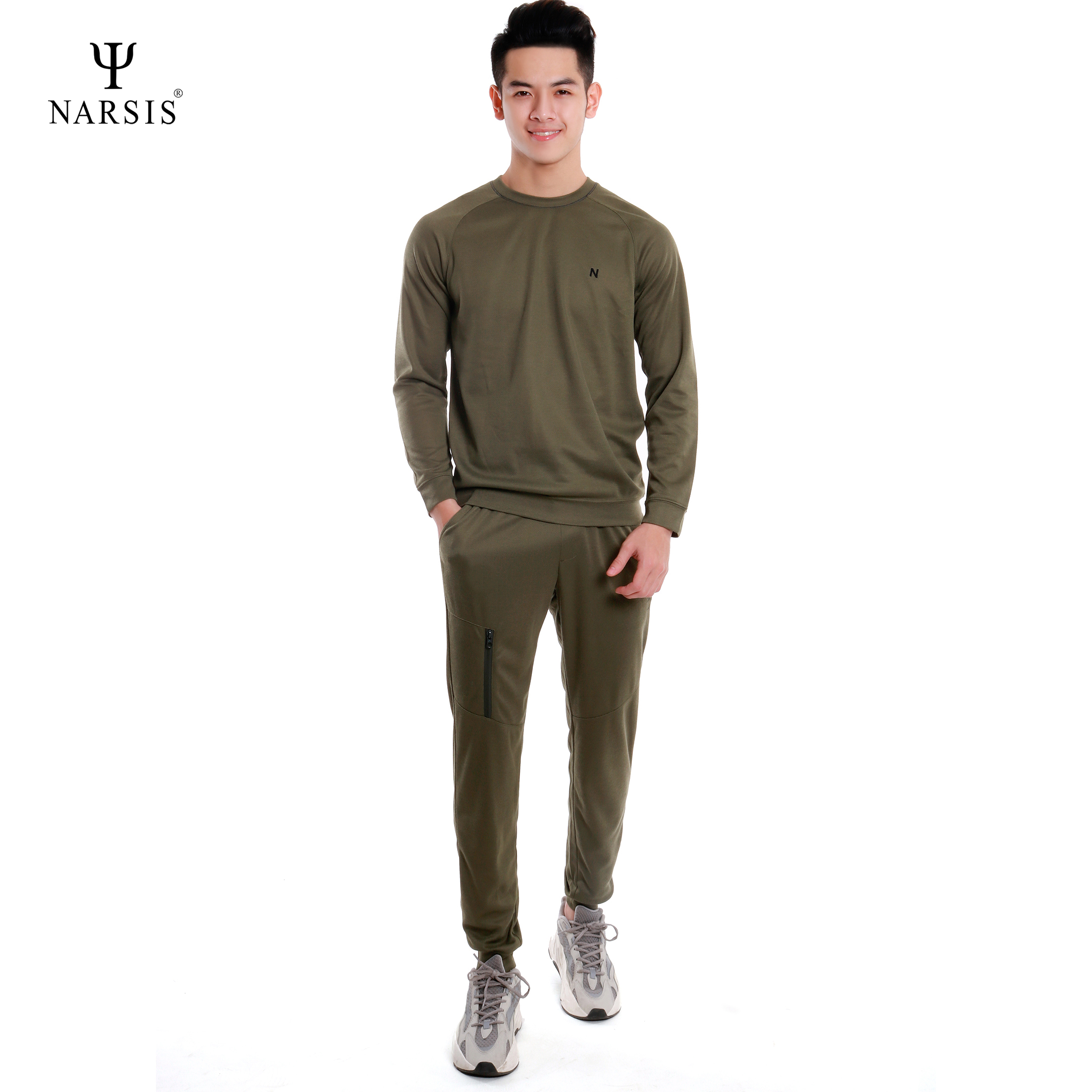 Bộ nam thu đông màu rêu Narsis E8028