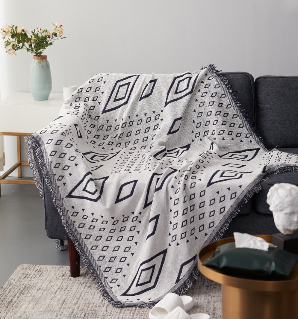 Chăn Phủ Sofa Khăn Phủ Sofa Trải Sàn Phong Cách Bắc Âu Decor Lima BLANC'