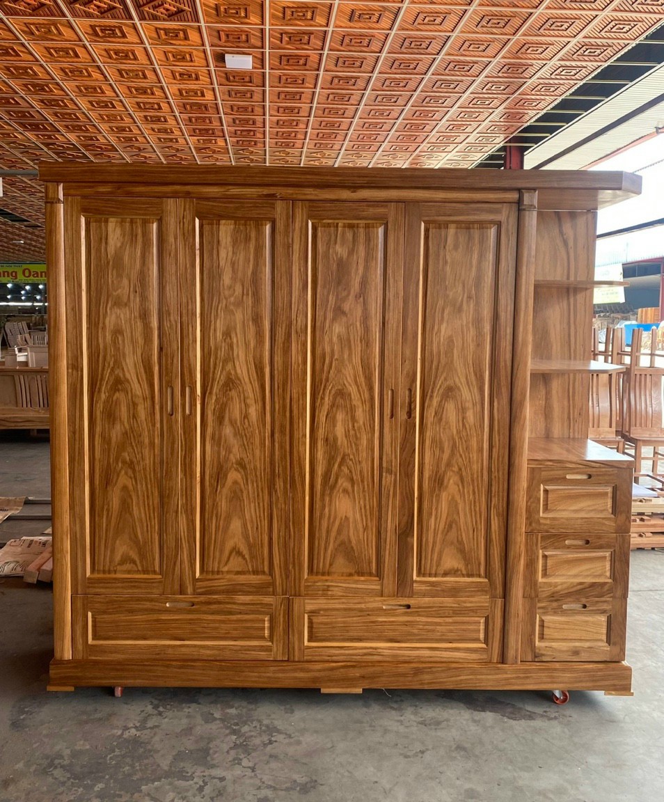 Tủ quần áo gỗ Hương xám ngang 2 M vv