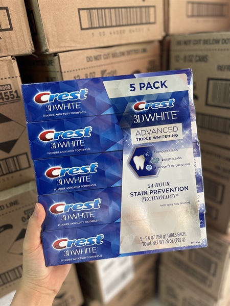 Kem đánh răng Crest 3D White Mỹ tuýt 158gram