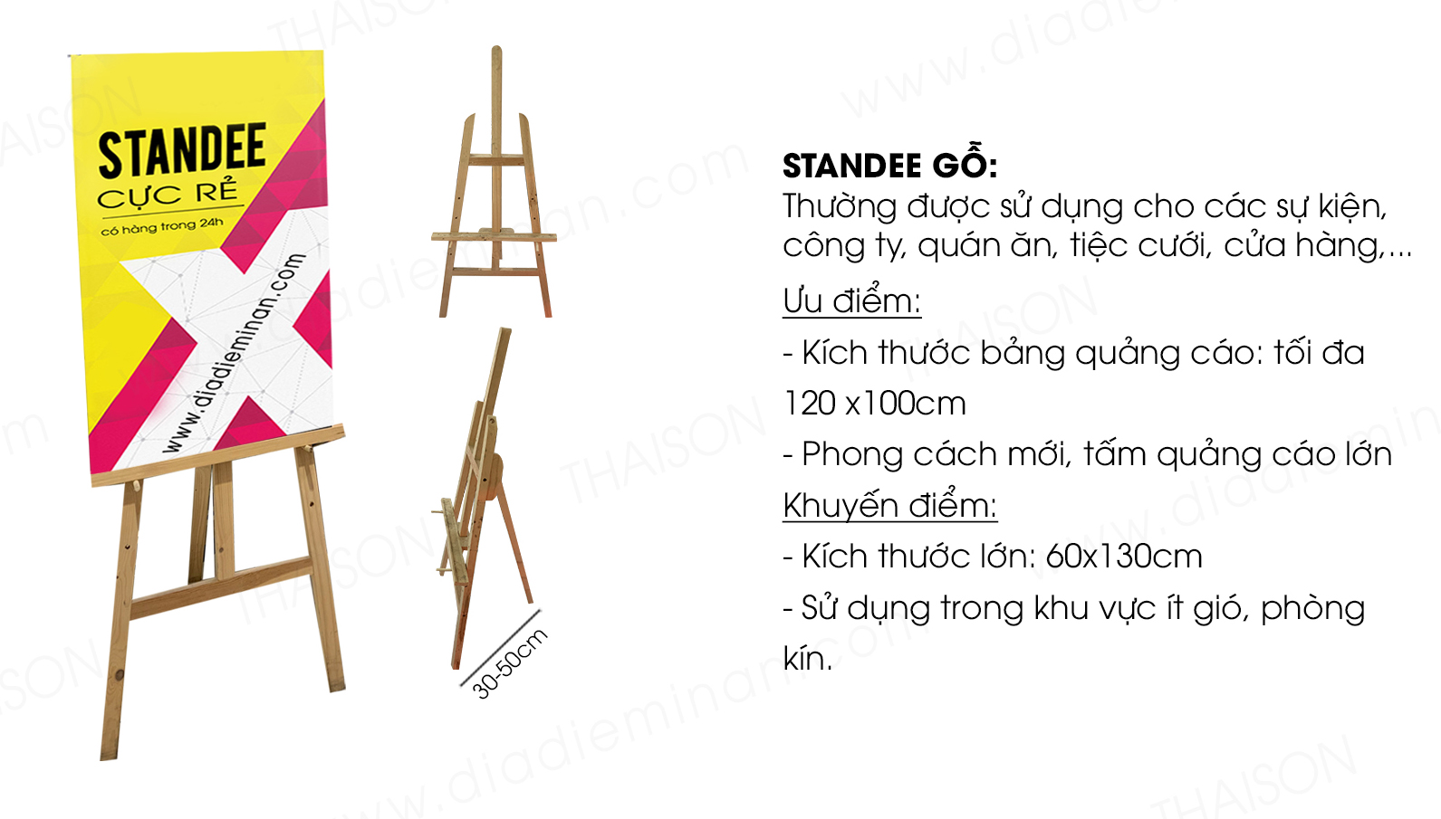 Standee gỗ - Giá tranh