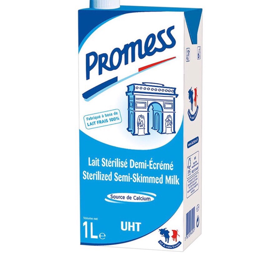 Hộp 1L Sữa Ít Béo Promess PHÁP