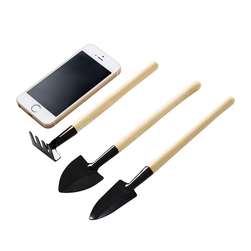 Bộ Dụng Cụ Làm Vườn Mini 3 Món Cán Gỗ