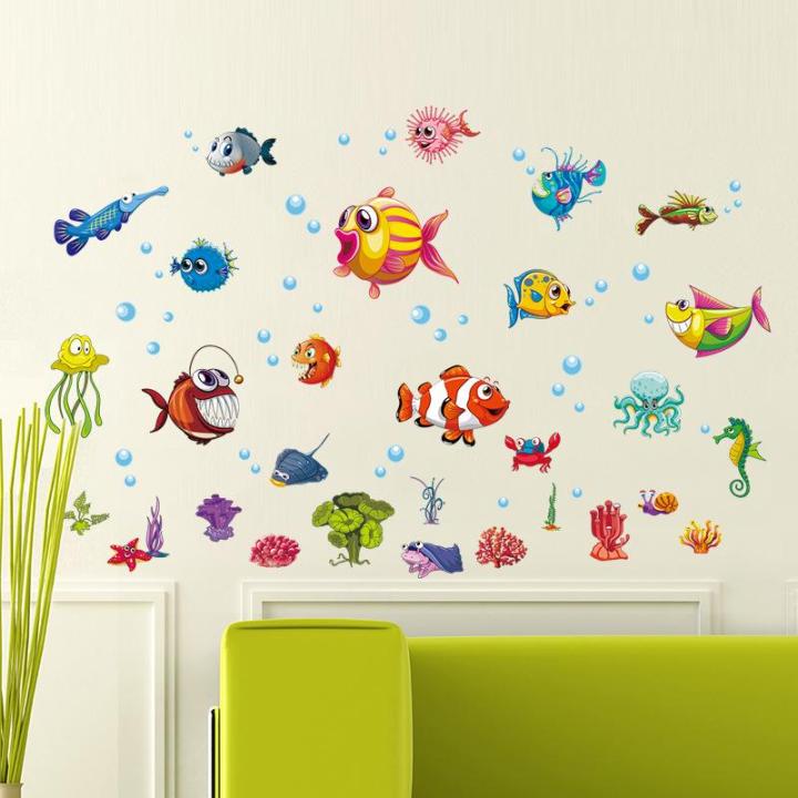 Decal dán tường thế giới dưới nước Sticker Tranh Dán Tường XH6230- Decal dán tường động vật - Decal dán tường hình thú