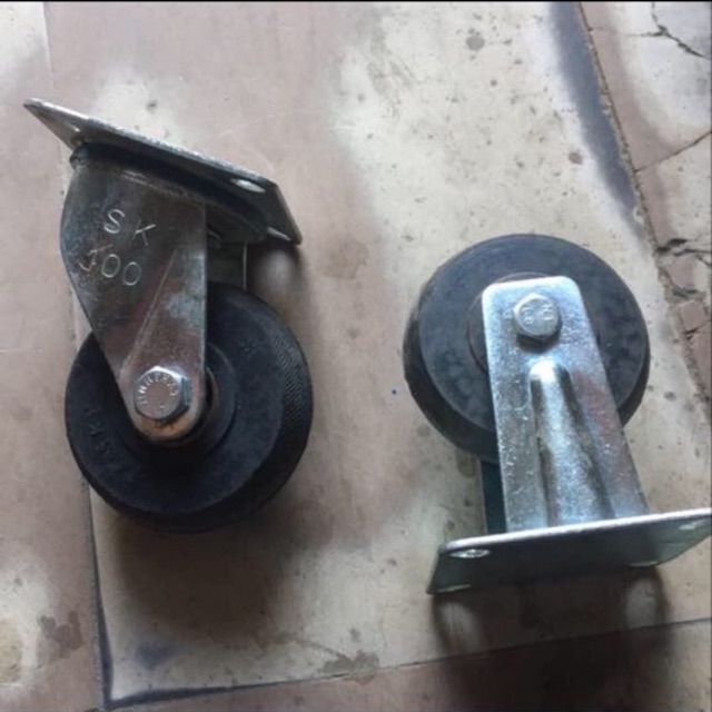 Bánh Xe Cao Su Đúc Phi 100mm - Quay Và Cố Định