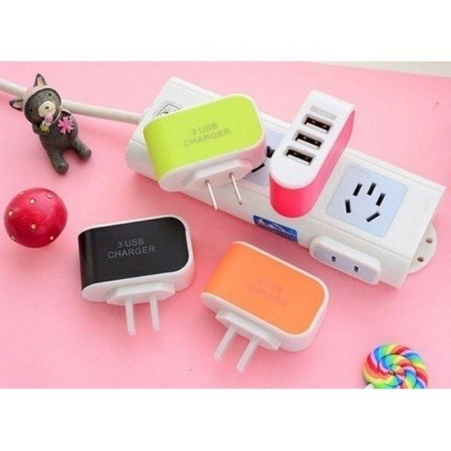 Cục sạc điện thoại 3 cổng usb