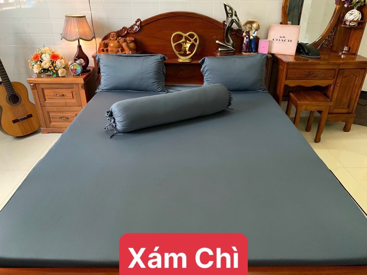 Bộ ga thun lạnh Hàn Quốc cao cấp (1 ga + 3 vỏ gối ) mịn thoáng mát (1m8 x 2m)