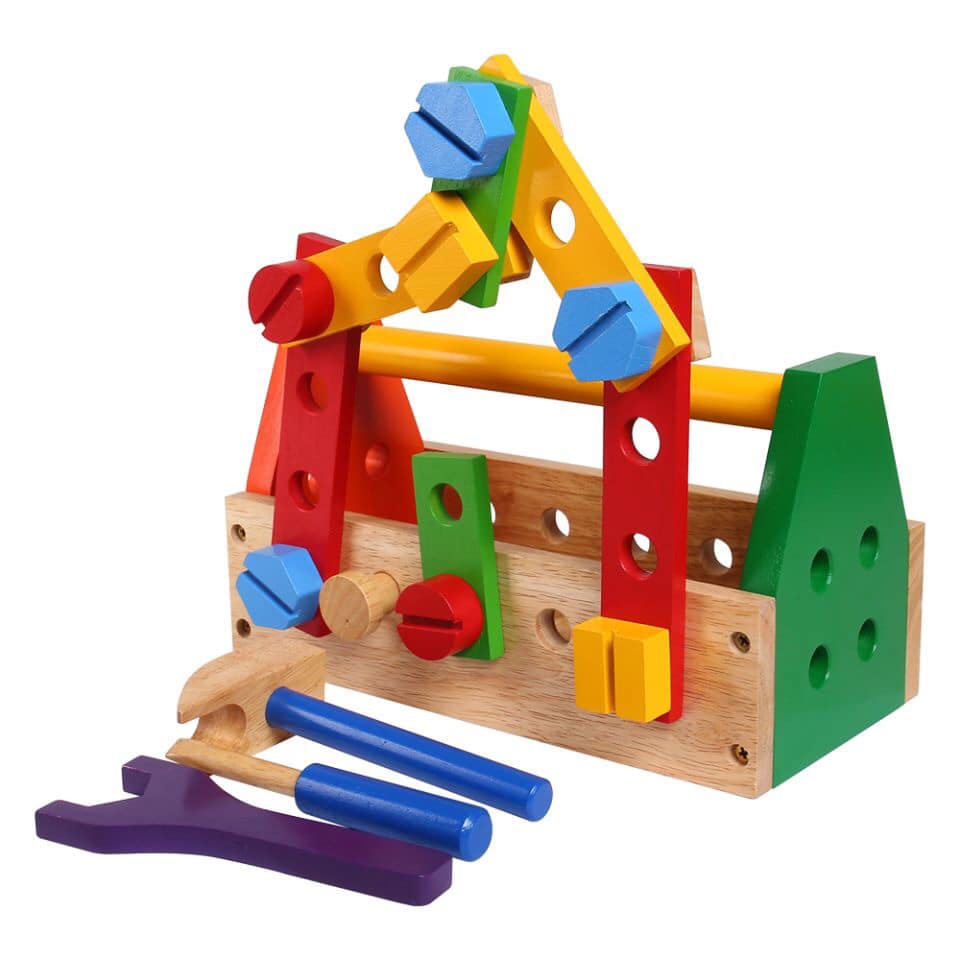 Bộ đồ chơi sửa chữa bằng gỗ cho bé Đồ chơi lắp ráp cùng dụng cụ kỹ thuật