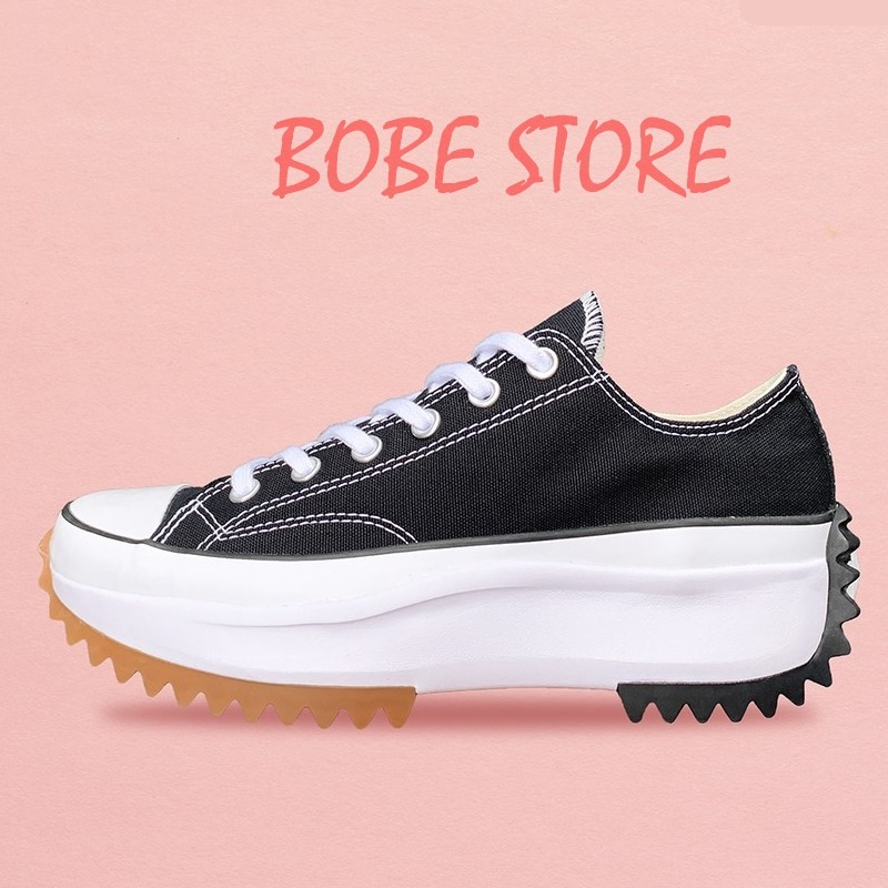 Giày Converse Run Star Hike High JW Anderson Low Black (Giày thể thao Run Star Hike đen thấp cổ)
